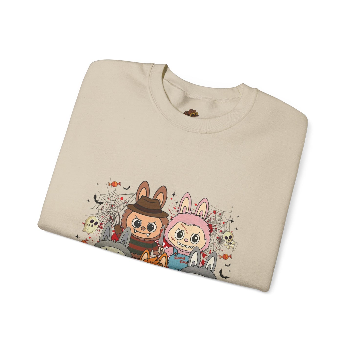 Labubu Halloween Sweatshirt, Cute Monster Costume Pullover, Trick or Treat Jumper, Spooky Cartoon Sweater, Unisex Monster Hoodie