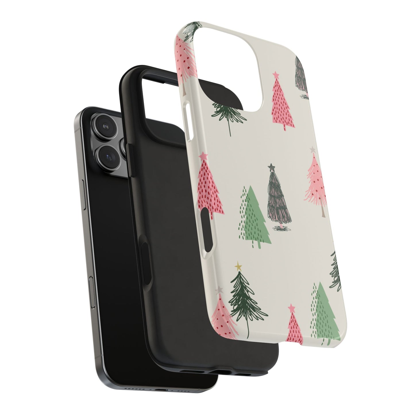 Snowman Phone Case with Forest Trees and Snowflakes Cute Holiday Design Protective Cover for Christmas and Cozy Seasonal Vibes