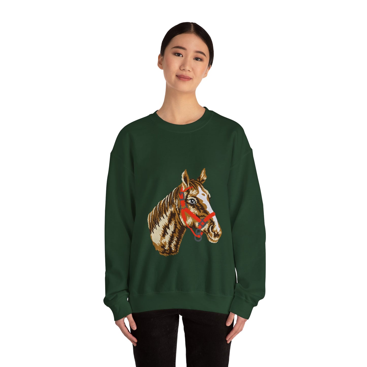 Horse Painting Heavy Blend Sweatshirt, Equestrian Art Apparel, Horse Lover Gift, Hand Painted Horse Design, Equine Sweatshirt
