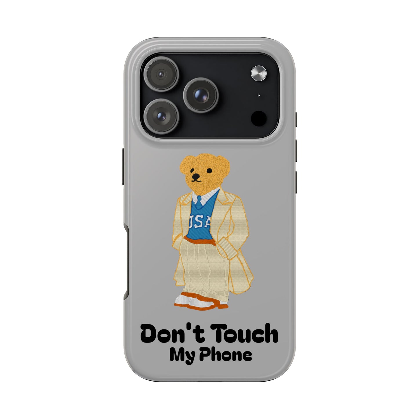 Dont Touch My Phone Case | Funny Bear iPhone Case | Cute Aesthetic Phone Cover | Gift for Him Her | Zellinnial USA