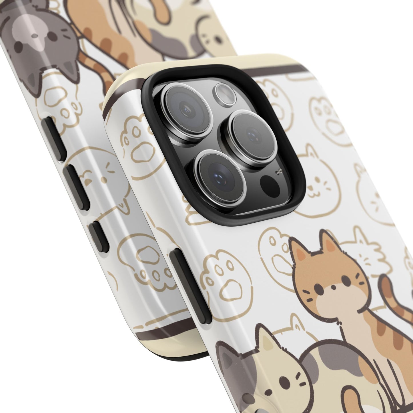 Cute Cartoon Cat Phone Case with “Don’t Touch My Phone” Text – Funny Kawaii Protective Cover with Adorable Kitten Illustration