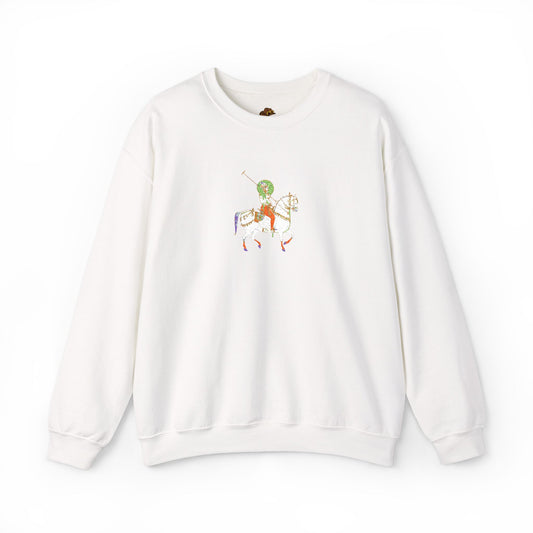 Embroidered Equestrian Art Colorful Unicorn Sweatshirt, Cozy Crewneck, Perfect for Gifts, Birthday, Casual Wear, Holiday Apparel