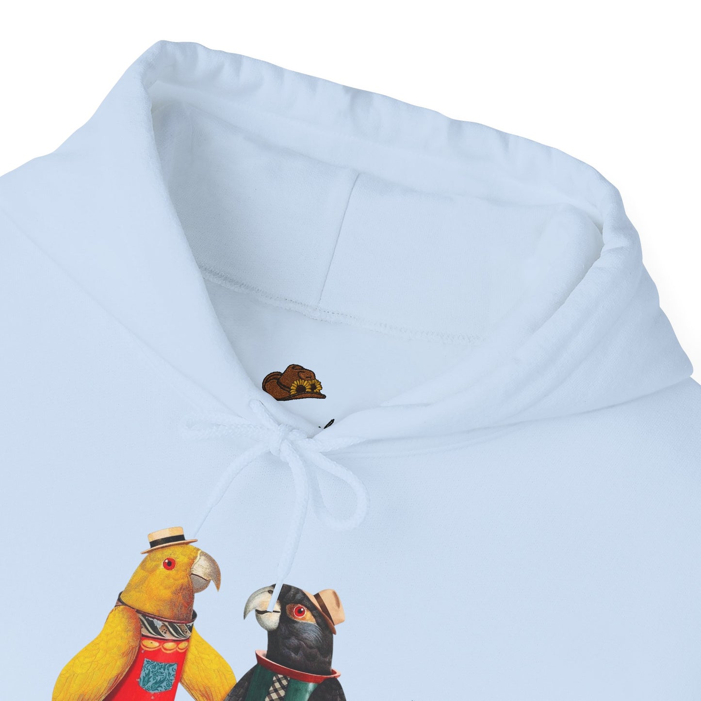 Hooded Sweatshirt Love Birds Parrots Couple Illustrations