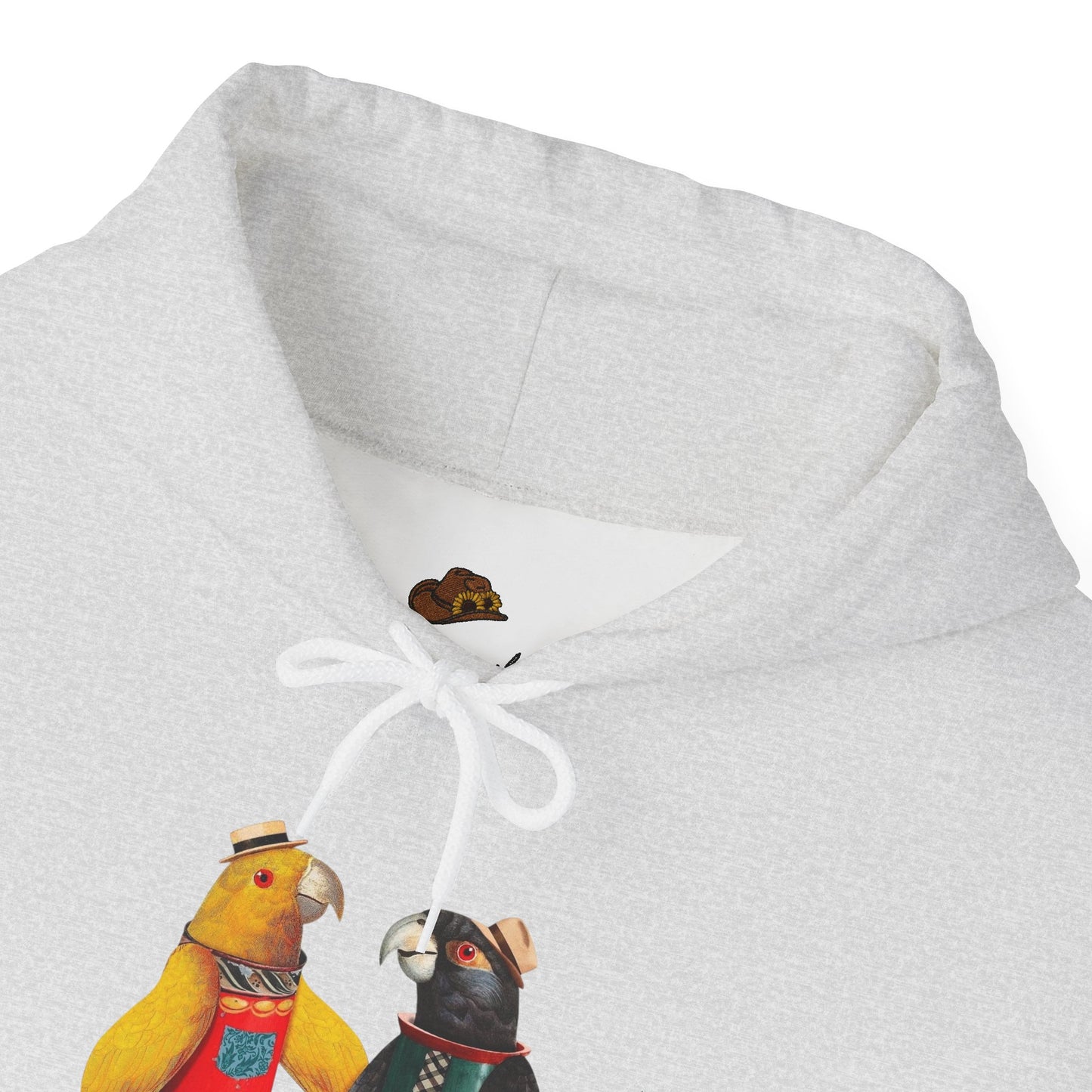 Hooded Sweatshirt Love Birds Parrots Couple Illustrations