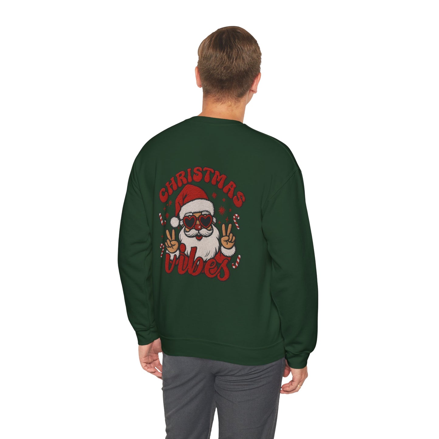 Unisex Christmas Vibes Crewneck Sweatshirt, Christmas outfit Holiday Vibes