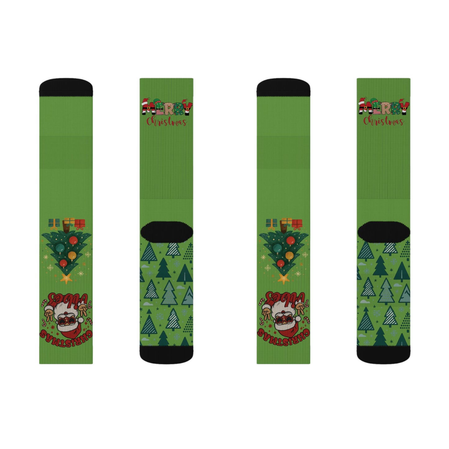 Santa Truck Graphic Socks | Christmas Sublimation Crew Socks