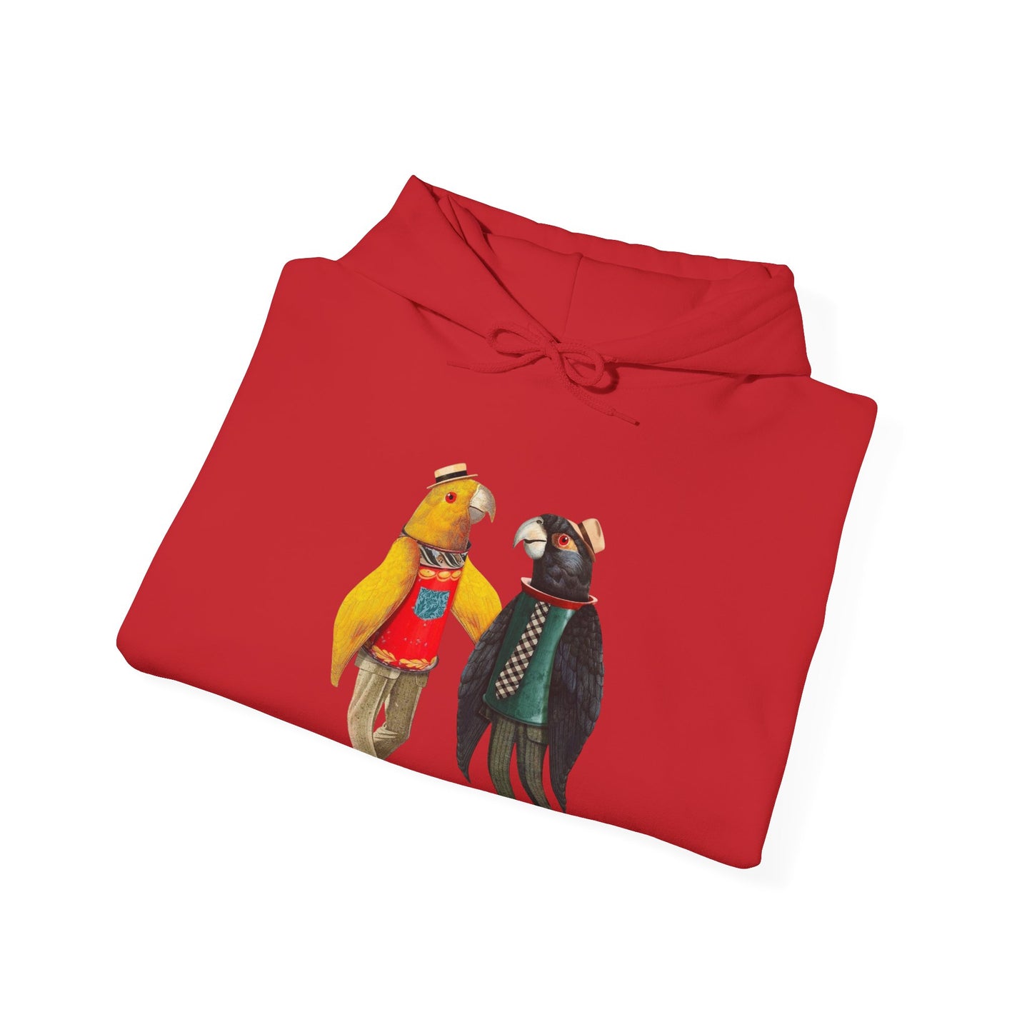 Hooded Sweatshirt Love Birds Parrots Couple Illustrations