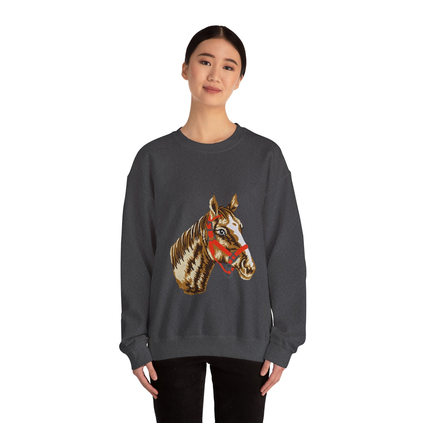 Horse Painting Heavy Blend Sweatshirt, Equestrian Art Apparel, Horse Lover Gift, Hand Painted Horse Design, Equine Sweatshirt