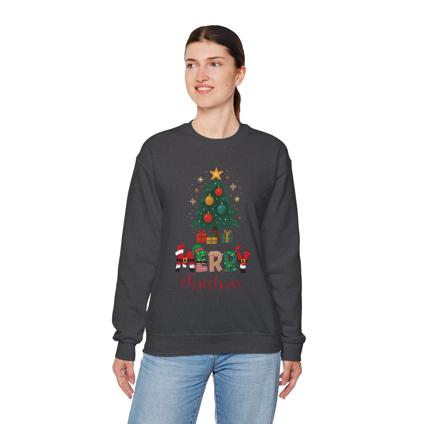 Unisex Christmas Vibes Crewneck Sweatshirt, Christmas outfit Holiday Vibes