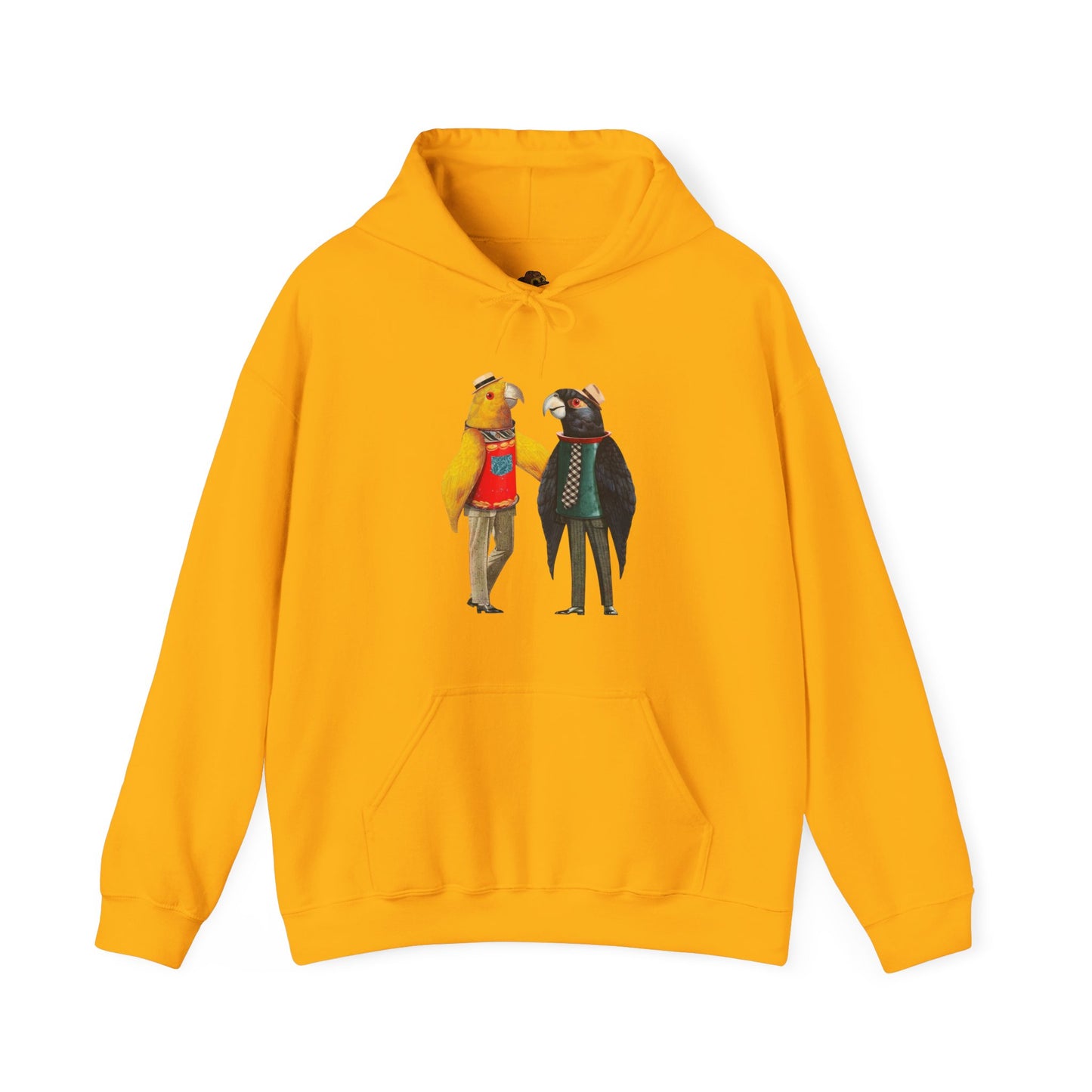 Hooded Sweatshirt Love Birds Parrots Couple Illustrations