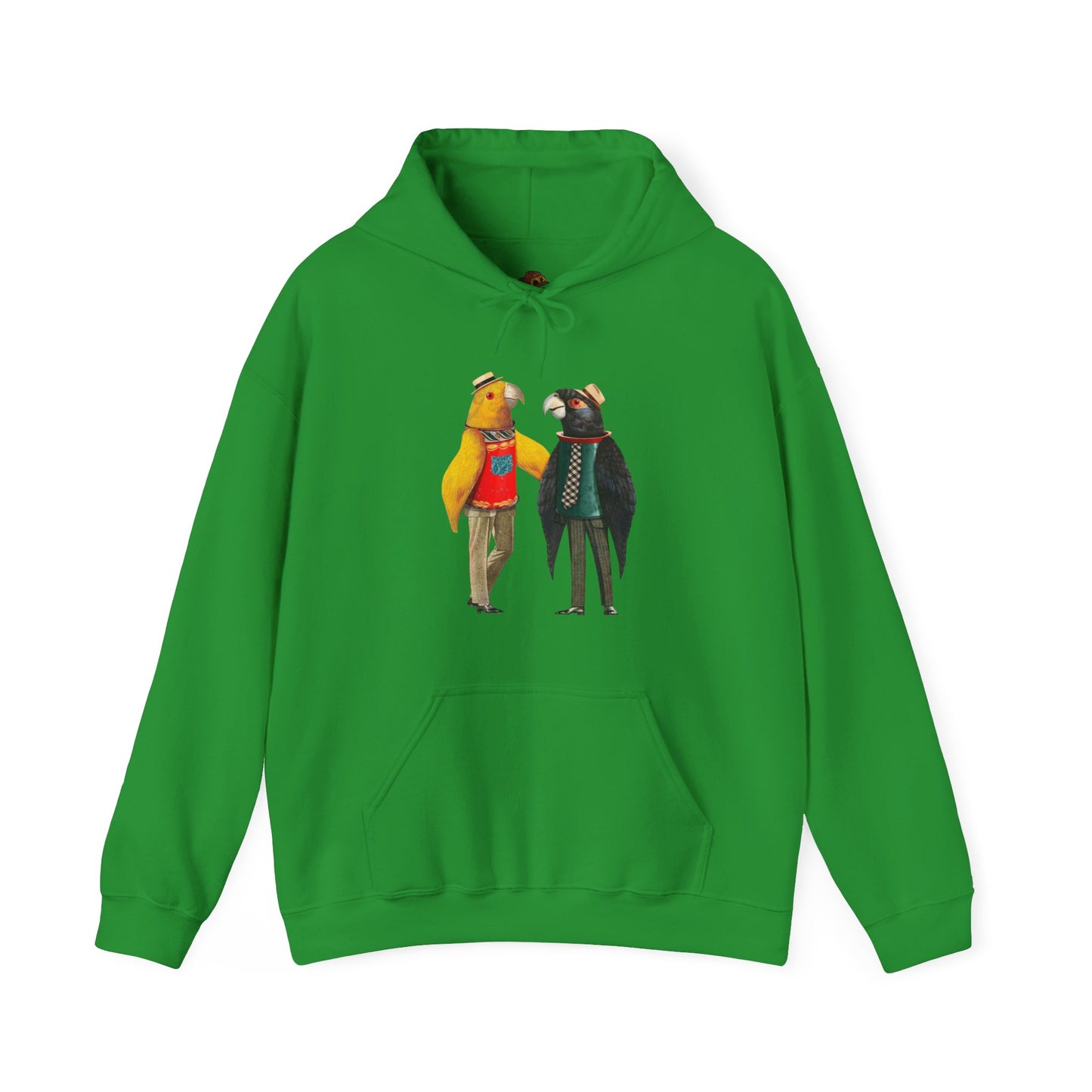 Hooded Sweatshirt Love Birds Parrots Couple Illustrations