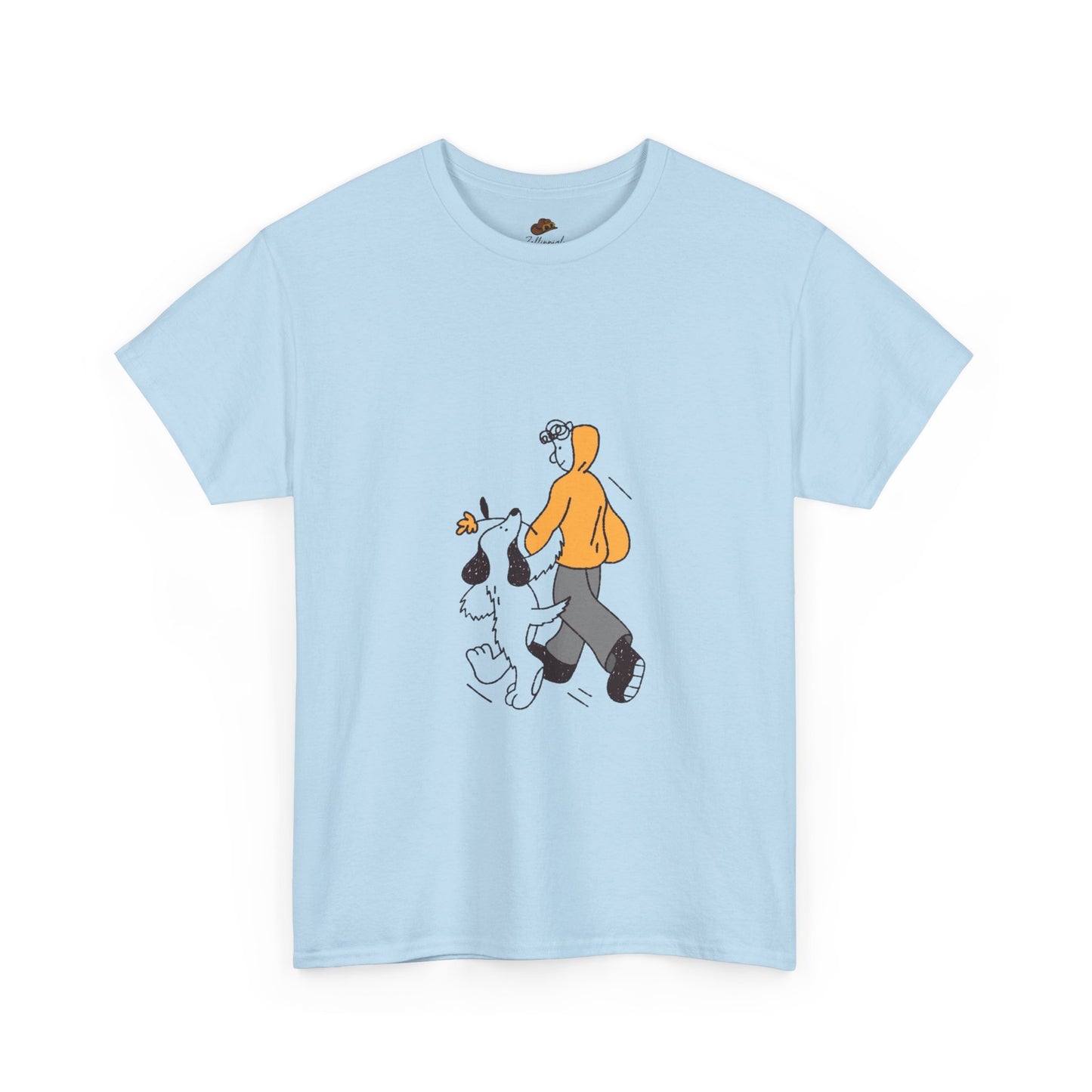 Casual Graphic T-Shirt for Dog Lovers, Cute Pet Walk Tee, Unisex Apparel, Gift for Animal Lovers, Everyday Wear