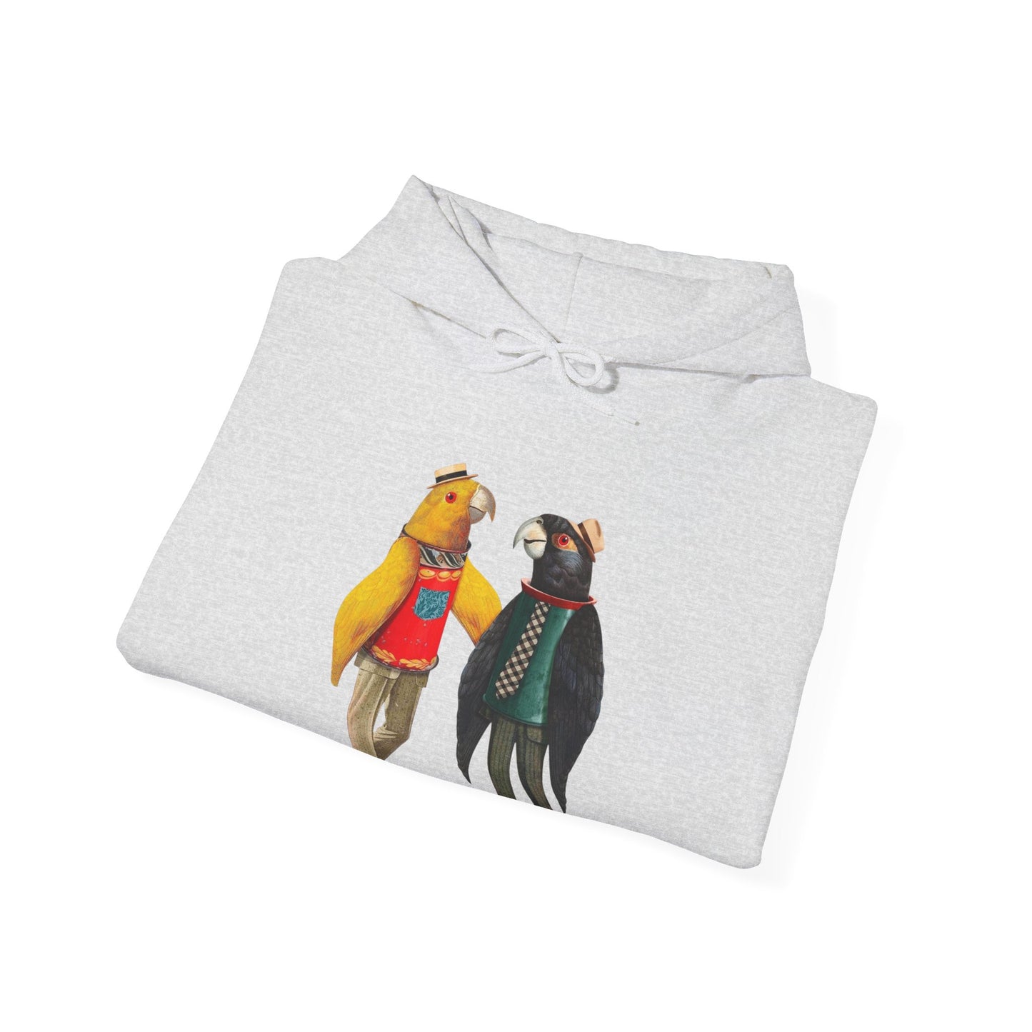 Hooded Sweatshirt Love Birds Parrots Couple Illustrations