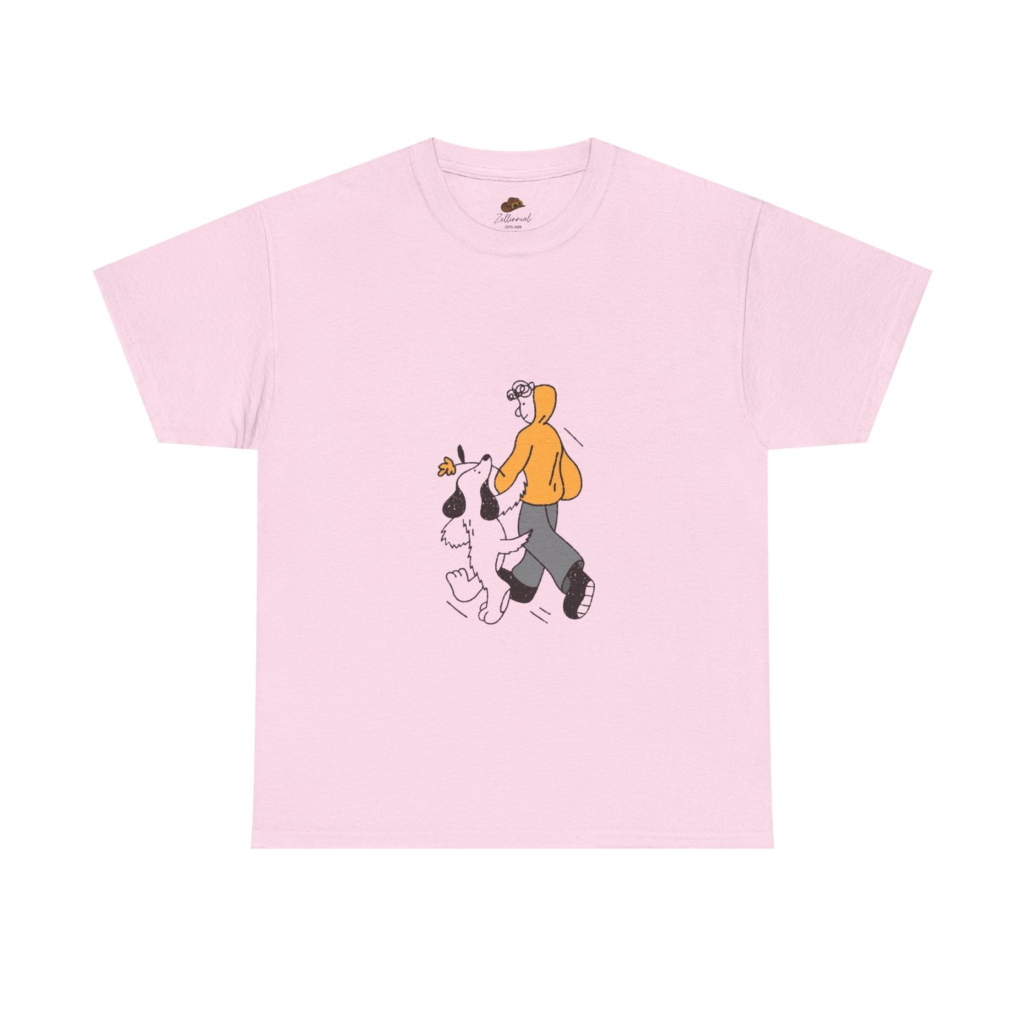 Casual Graphic T-Shirt for Dog Lovers, Cute Pet Walk Tee, Unisex Apparel, Gift for Animal Lovers, Everyday Wear