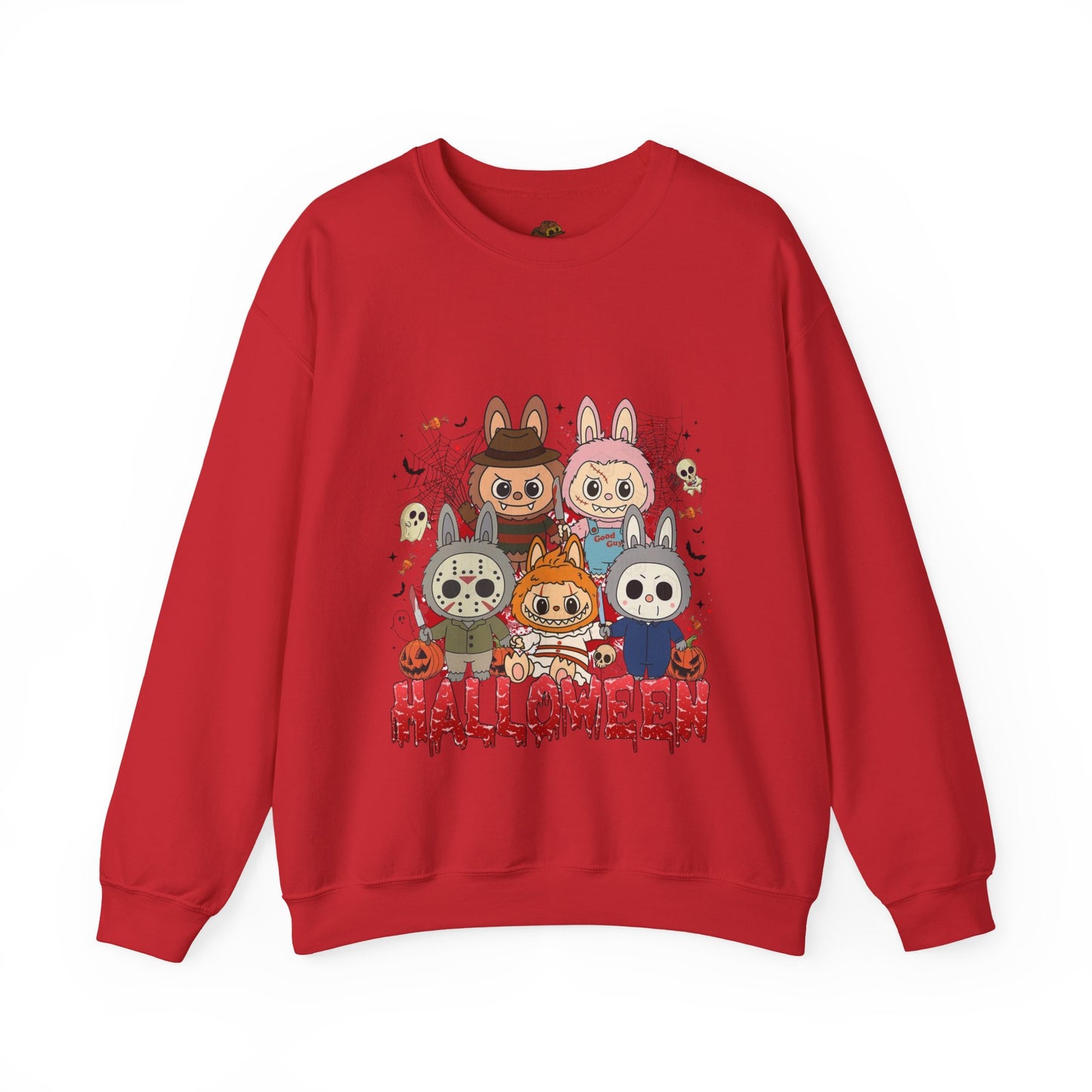 Labubu Halloween Sweatshirt, Cute Monster Costume Pullover, Trick or Treat Jumper, Spooky Cartoon Sweater, Unisex Monster Hoodie