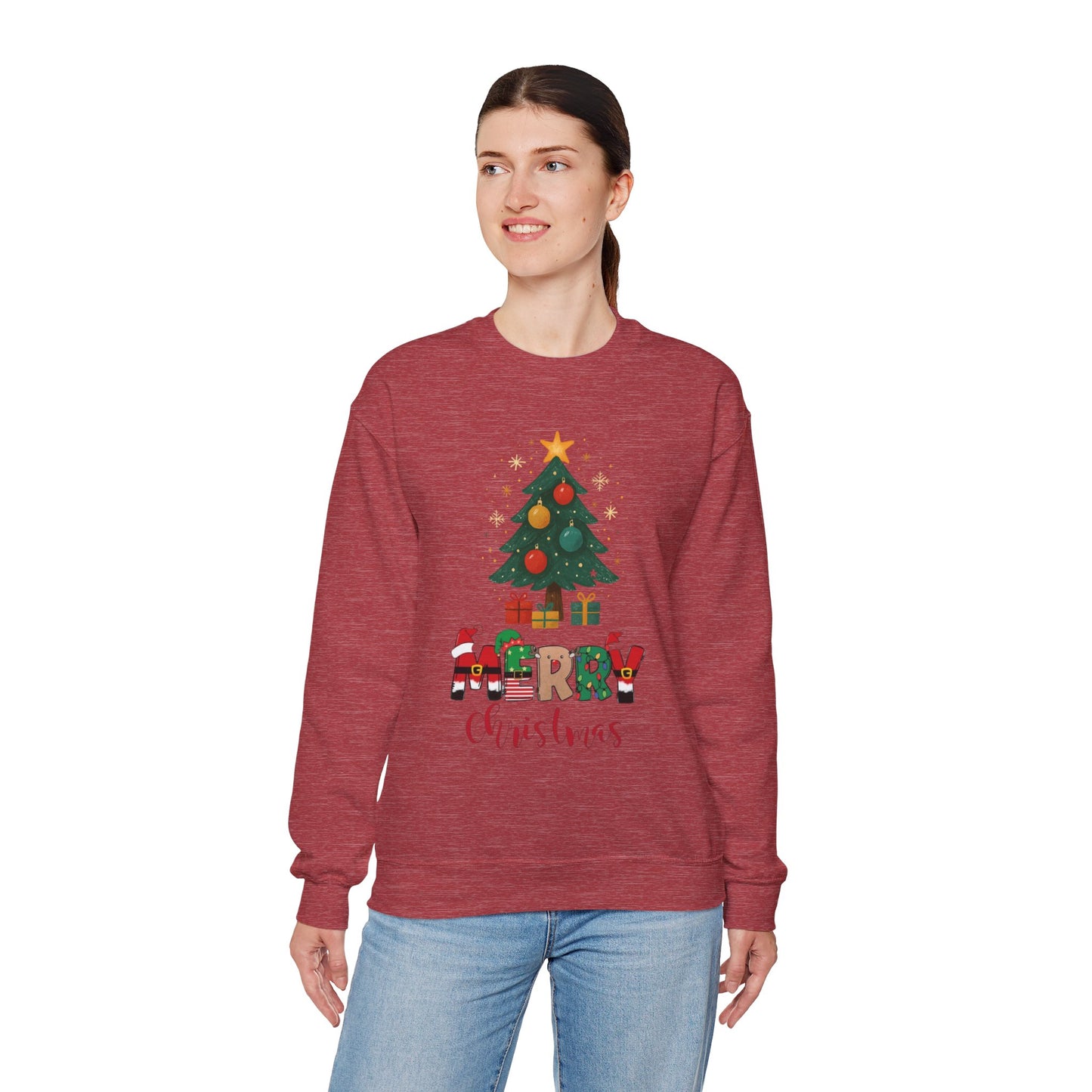 Unisex Christmas Vibes Crewneck Sweatshirt, Christmas outfit Holiday Vibes