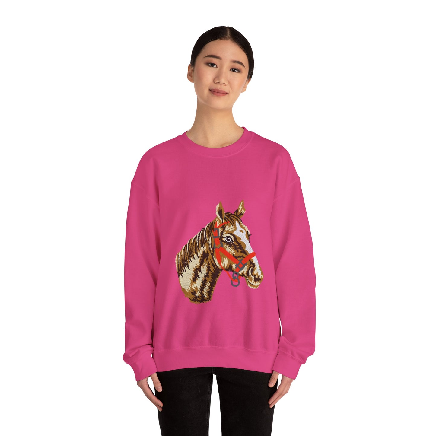 Horse Painting Heavy Blend Sweatshirt, Equestrian Art Apparel, Horse Lover Gift, Hand Painted Horse Design, Equine Sweatshirt