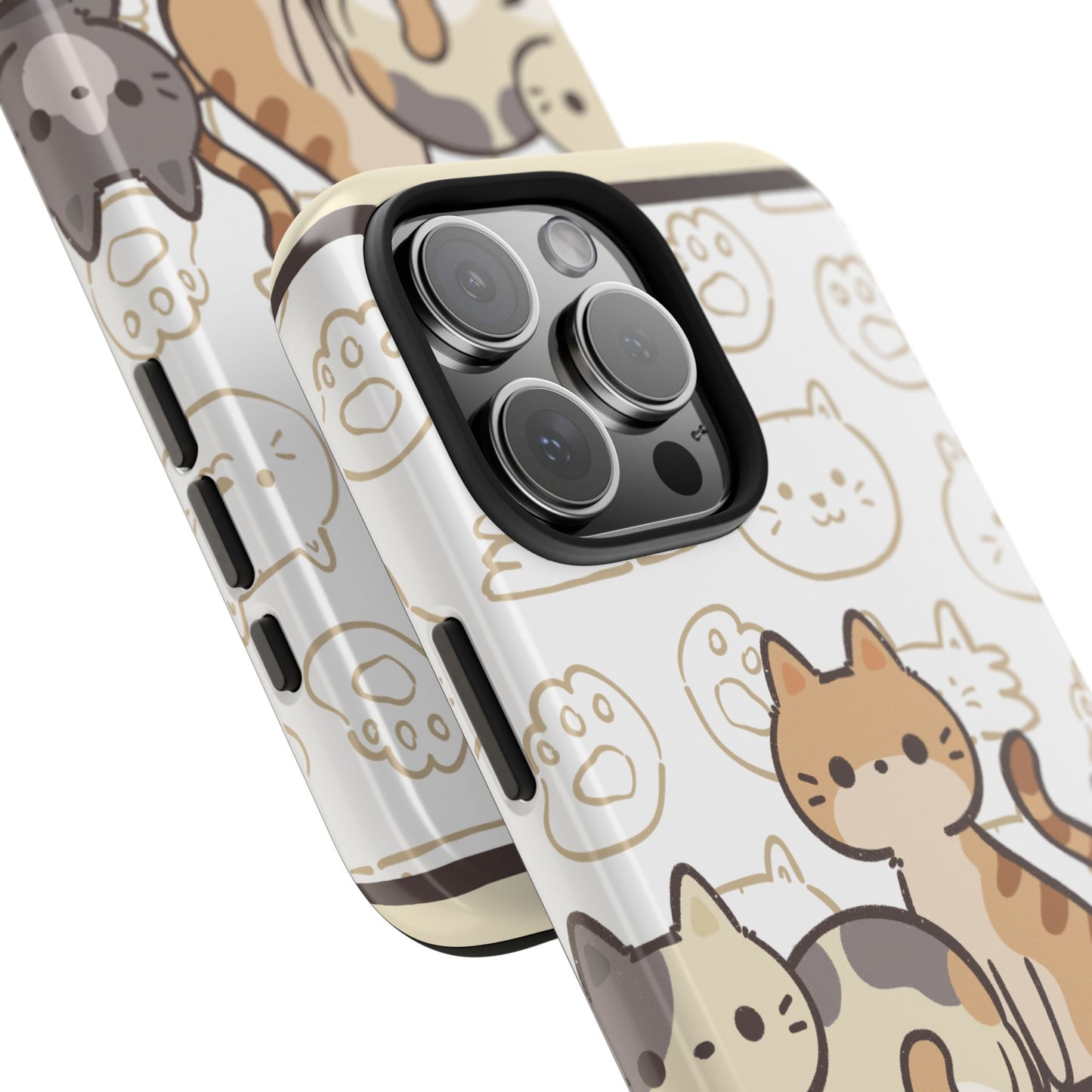 Cute Cartoon Cat Phone Case with “Don’t Touch My Phone” Text – Funny Kawaii Protective Cover with Adorable Kitten Illustration