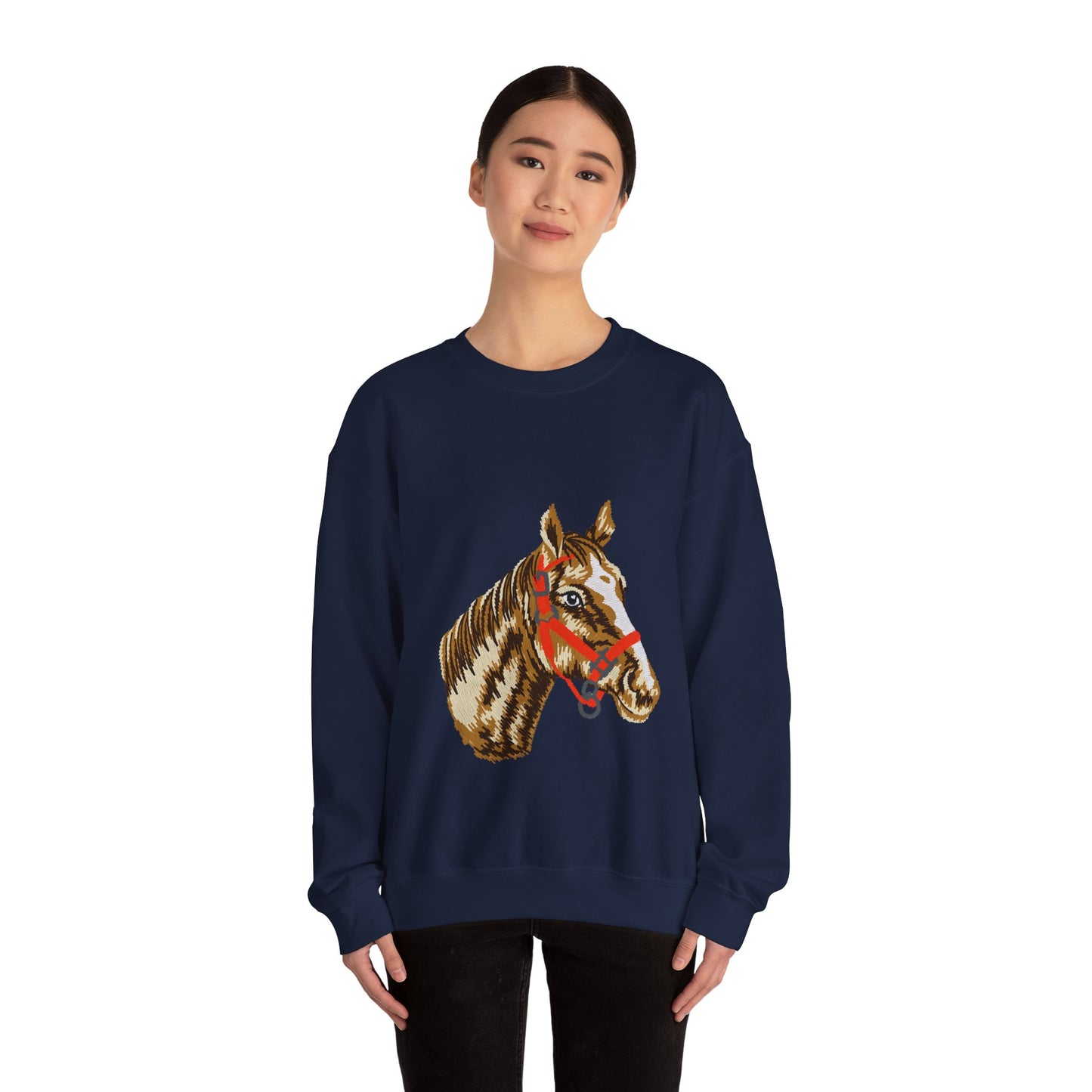 Horse Painting Heavy Blend Sweatshirt, Equestrian Art Apparel, Horse Lover Gift, Hand Painted Horse Design, Equine Sweatshirt