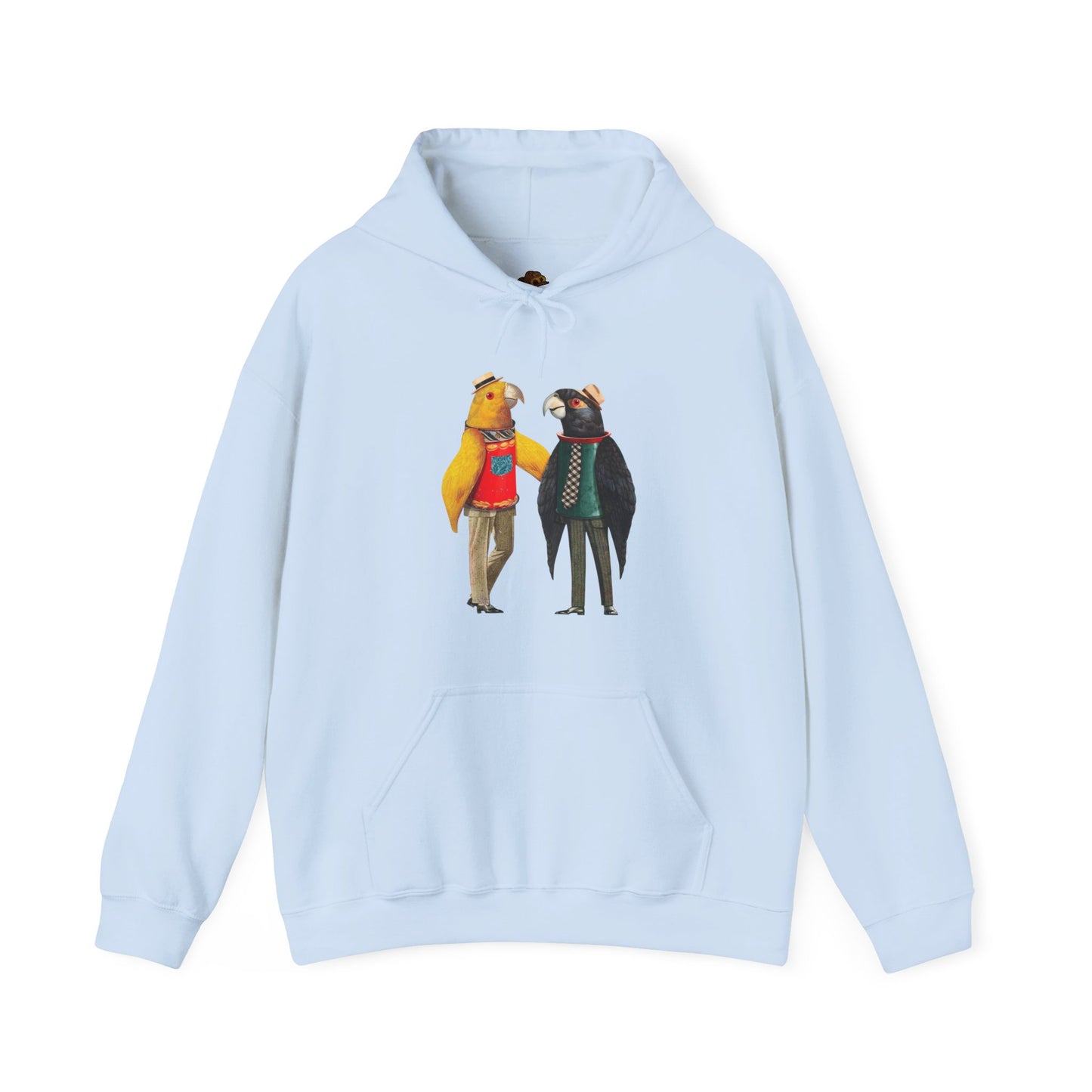 Hooded Sweatshirt Love Birds Parrots Couple Illustrations