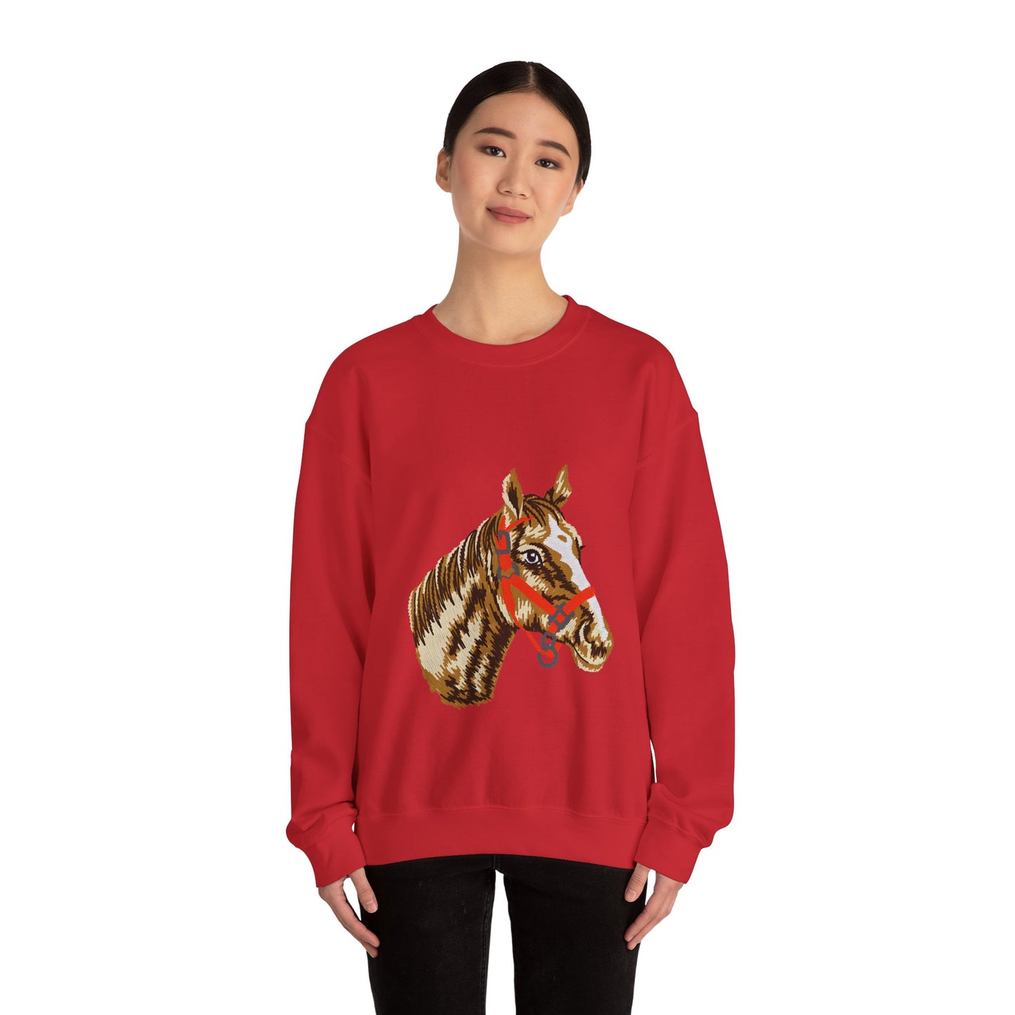 Horse Painting Heavy Blend Sweatshirt, Equestrian Art Apparel, Horse Lover Gift, Hand Painted Horse Design, Equine Sweatshirt