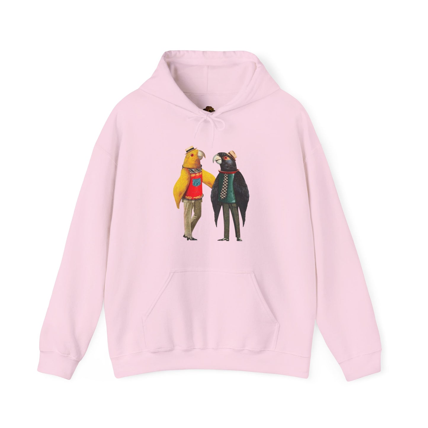 Hooded Sweatshirt Love Birds Parrots Couple Illustrations