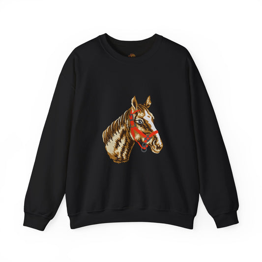 Horse Painting Heavy Blend Sweatshirt, Equestrian Art Apparel, Horse Lover Gift, Hand Painted Horse Design, Equine Sweatshirt