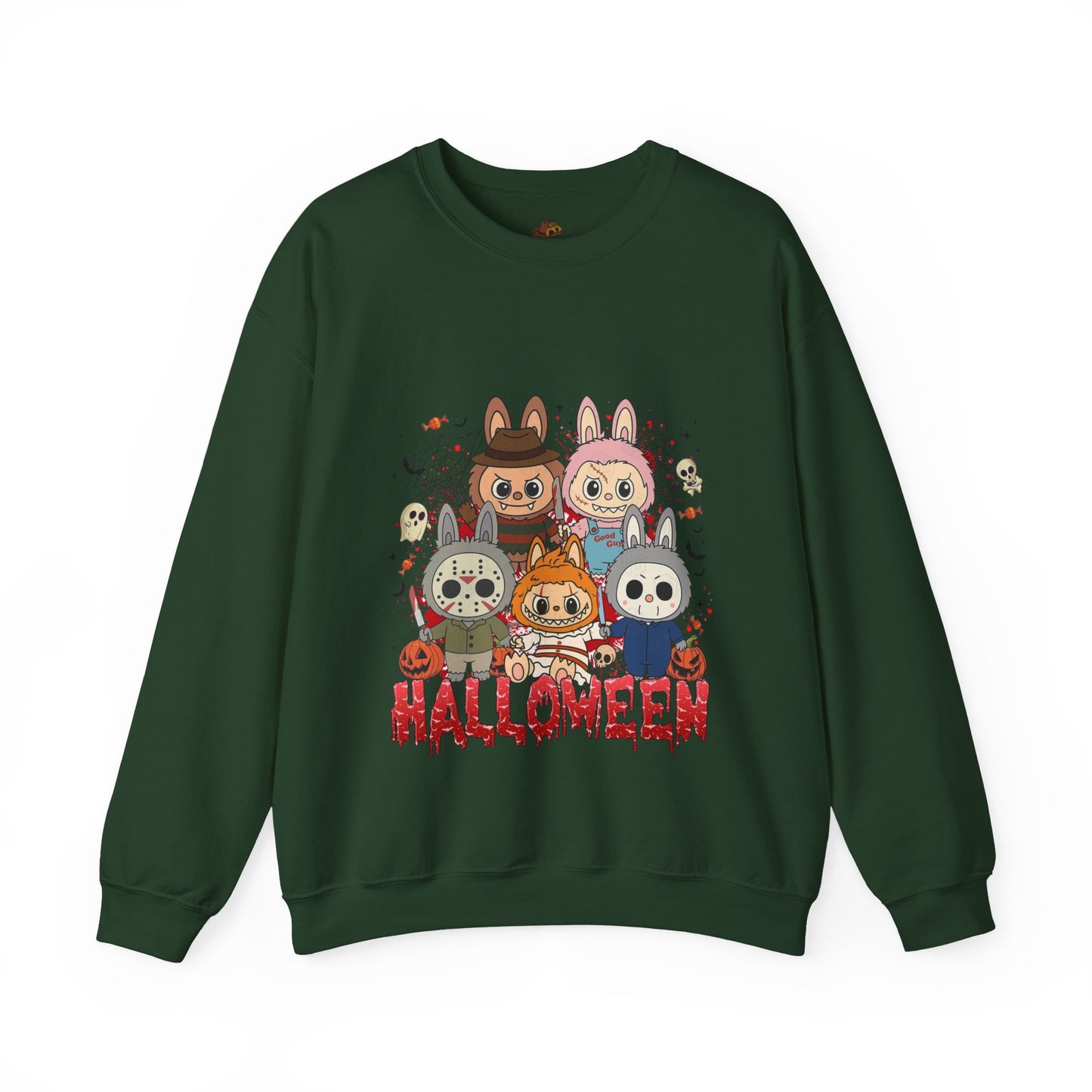 Labubu Halloween Sweatshirt, Cute Monster Costume Pullover, Trick or Treat Jumper, Spooky Cartoon Sweater, Unisex Monster Hoodie