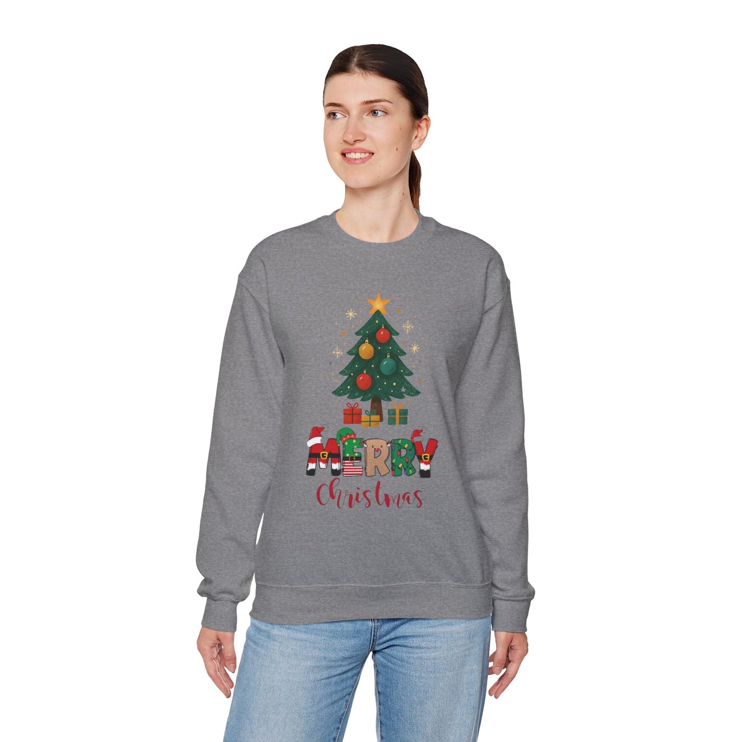 Unisex Christmas Vibes Crewneck Sweatshirt, Christmas outfit Holiday Vibes