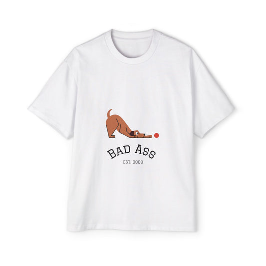 Bad Ass unisex Tee, Heavy Oversized T-Shirt for Tough Guys, Cool Streetwear Shirt, Edgy Graphic Tee, Bold Men's Fashion Top