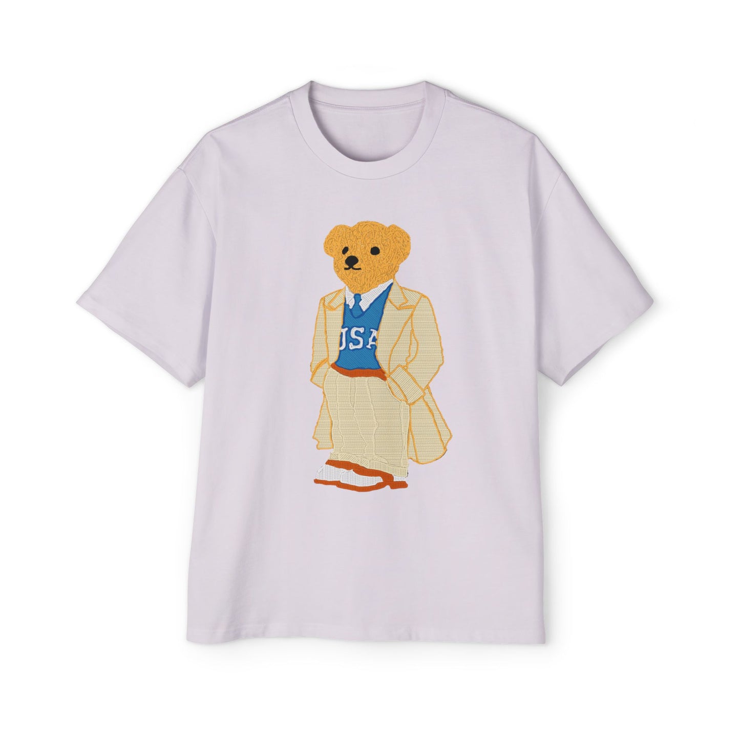 USA Bear Graphic Premium Oversized Tee, Casual Streetwear Shirt, Vintage Style Men's T-Shirt, Funky Bear Tee, Summer Fashion Top