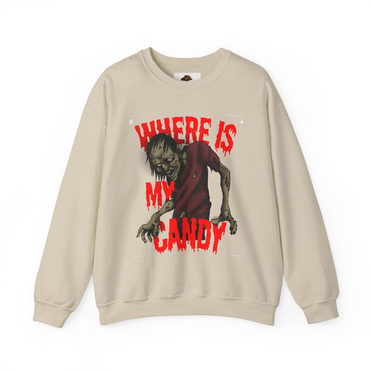 Where is my Candy Holloween Sweatshirt - Halloween Trick or Treat Costume, Funny October Holiday, Orange Black Witch Pumpkin Boo, All