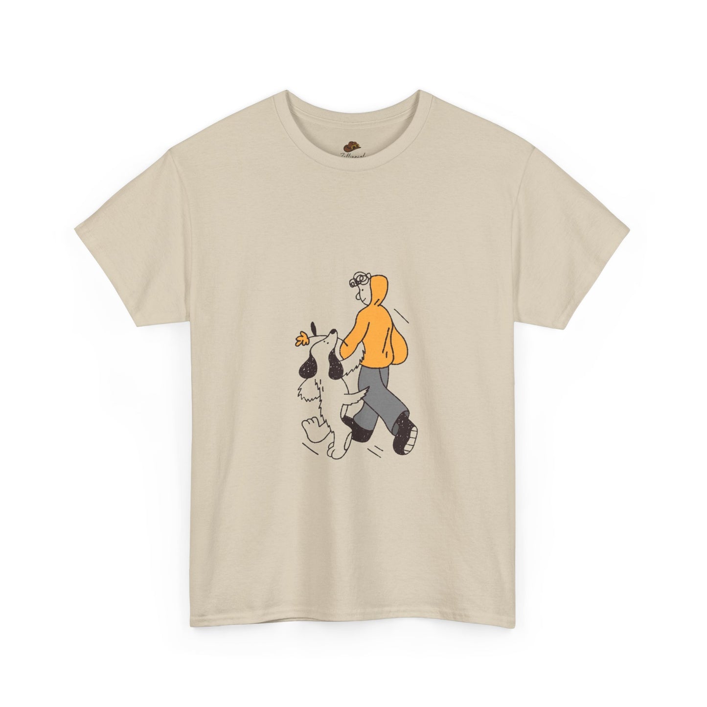 Casual Graphic T-Shirt for Dog Lovers, Cute Pet Walk Tee, Unisex Apparel, Gift for Animal Lovers, Everyday Wear