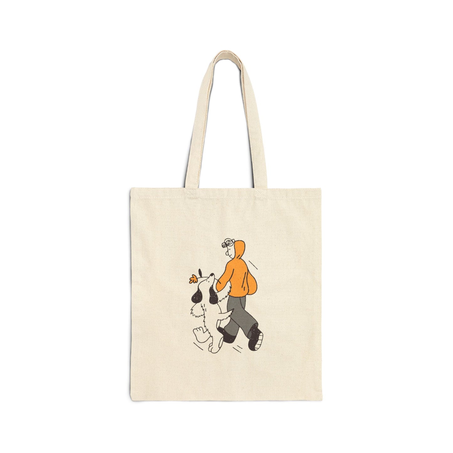 Cute Illustrated Cotton Canvas Tote Bag, Eco-Friendly Shopping Bag, Gift for Pet Lovers, Beach Tote, Everyday Carryall