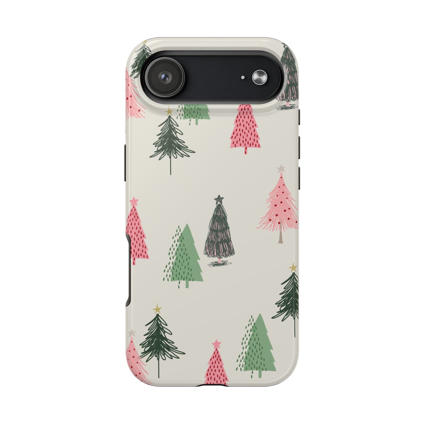 Snowman Phone Case with Forest Trees and Snowflakes Cute Holiday Design Protective Cover for Christmas and Cozy Seasonal Vibes
