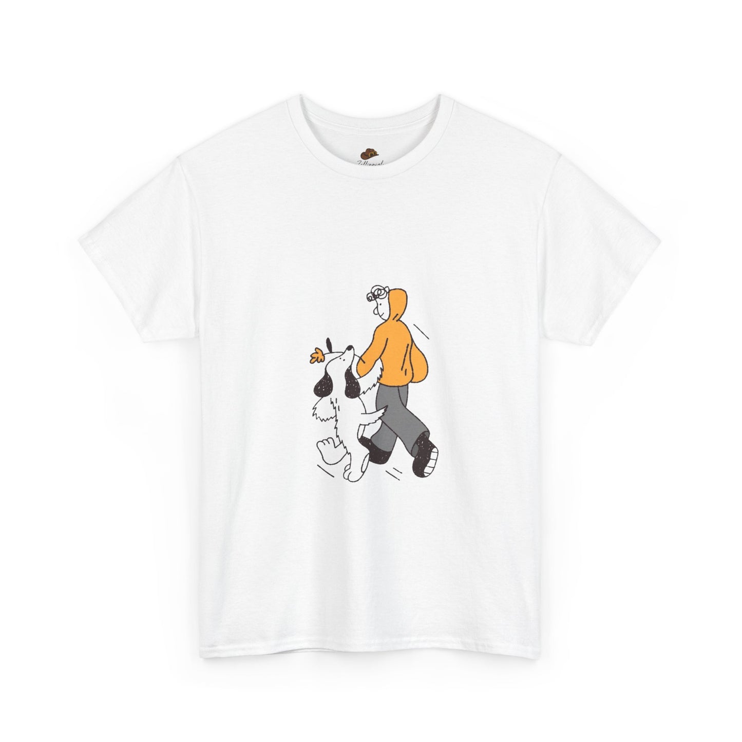 Casual Graphic T-Shirt for Dog Lovers, Cute Pet Walk Tee, Unisex Apparel, Gift for Animal Lovers, Everyday Wear