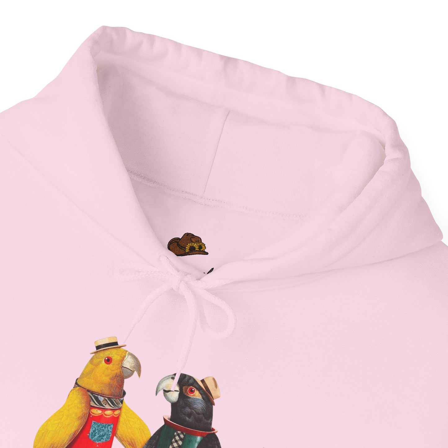 Hooded Sweatshirt Love Birds Parrots Couple Illustrations