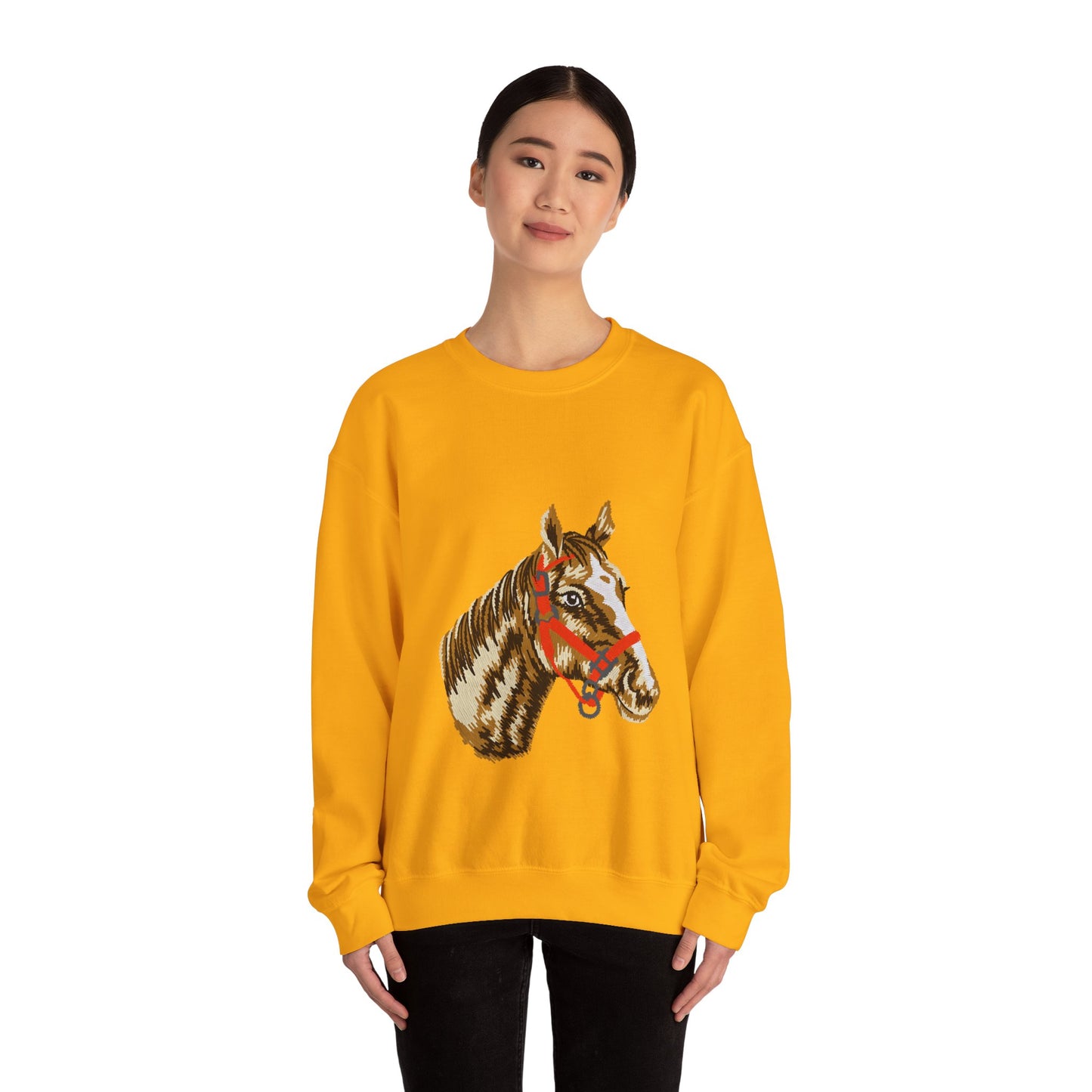 Horse Painting Heavy Blend Sweatshirt, Equestrian Art Apparel, Horse Lover Gift, Hand Painted Horse Design, Equine Sweatshirt