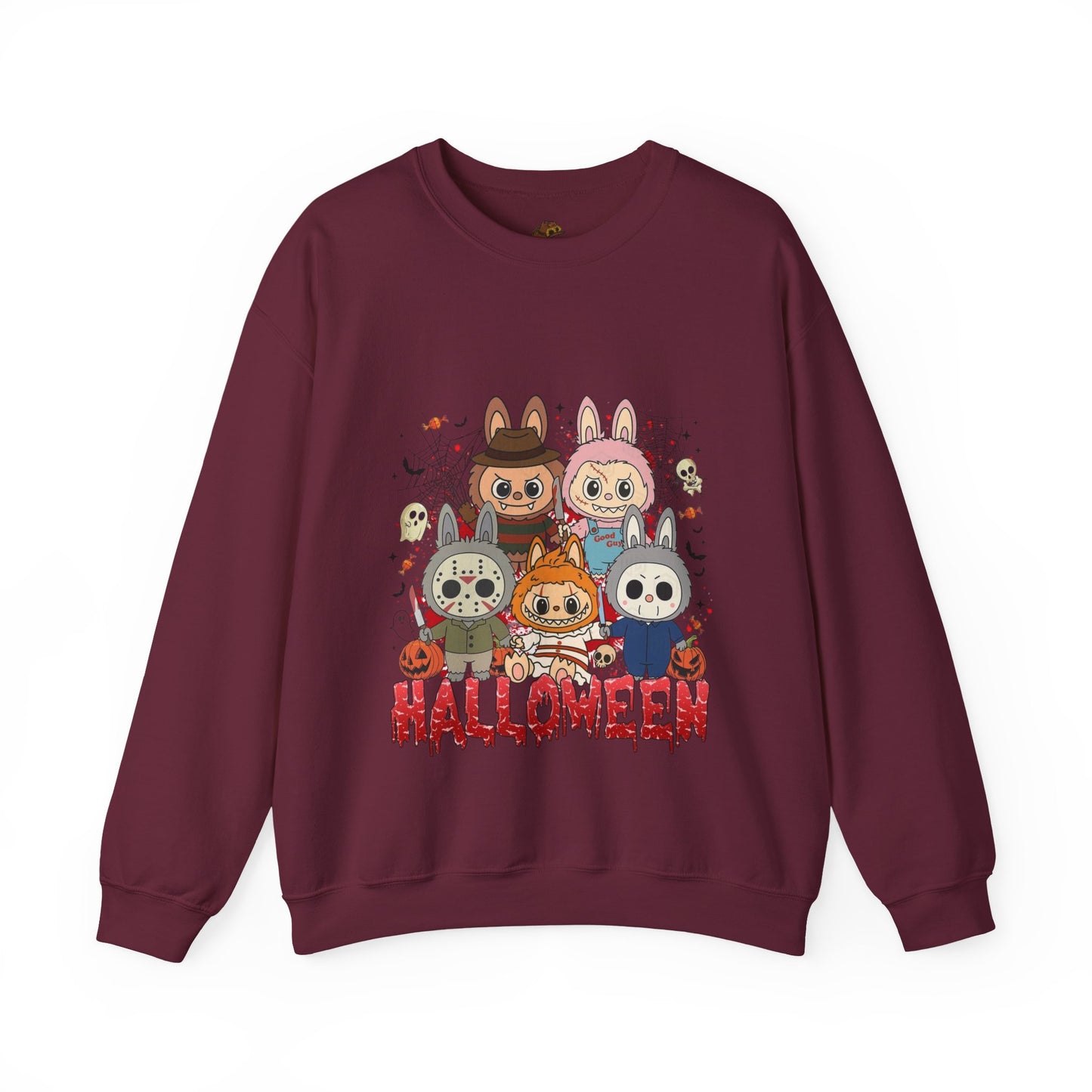 Labubu Halloween Sweatshirt, Cute Monster Costume Pullover, Trick or Treat Jumper, Spooky Cartoon Sweater, Unisex Monster Hoodie