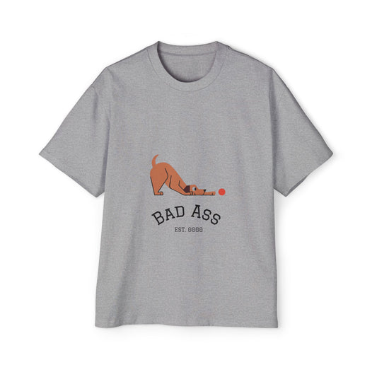 Bad Ass unisex Tee, Heavy Oversized T-Shirt for Tough Guys, Cool Streetwear Shirt, Edgy Graphic Tee, Bold Men's Fashion Top