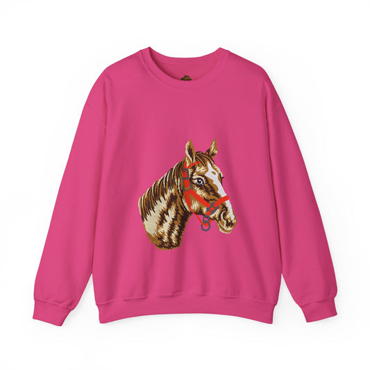 Horse Painting Heavy Blend Sweatshirt, Equestrian Art Apparel, Horse Lover Gift, Hand Painted Horse Design, Equine Sweatshirt