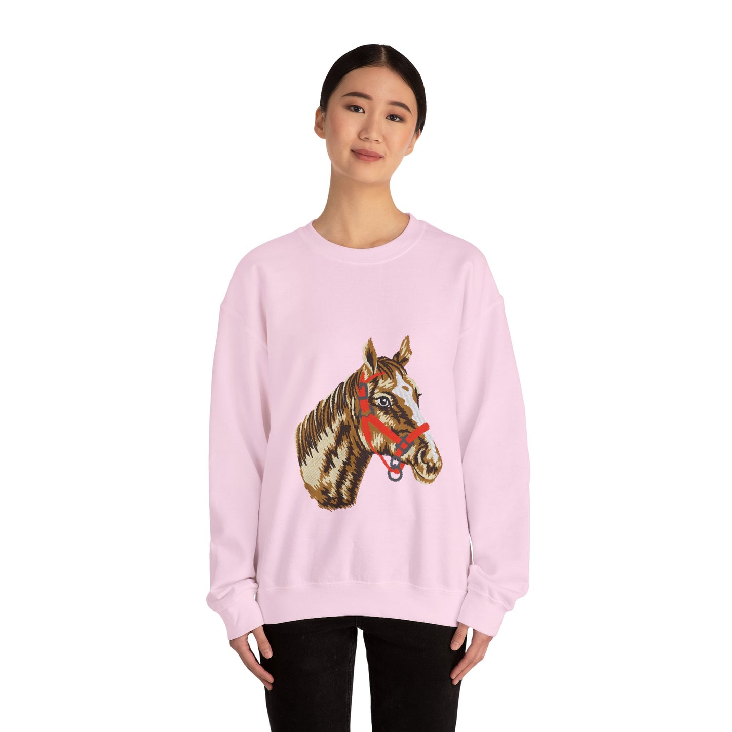 Horse Painting Heavy Blend Sweatshirt, Equestrian Art Apparel, Horse Lover Gift, Hand Painted Horse Design, Equine Sweatshirt