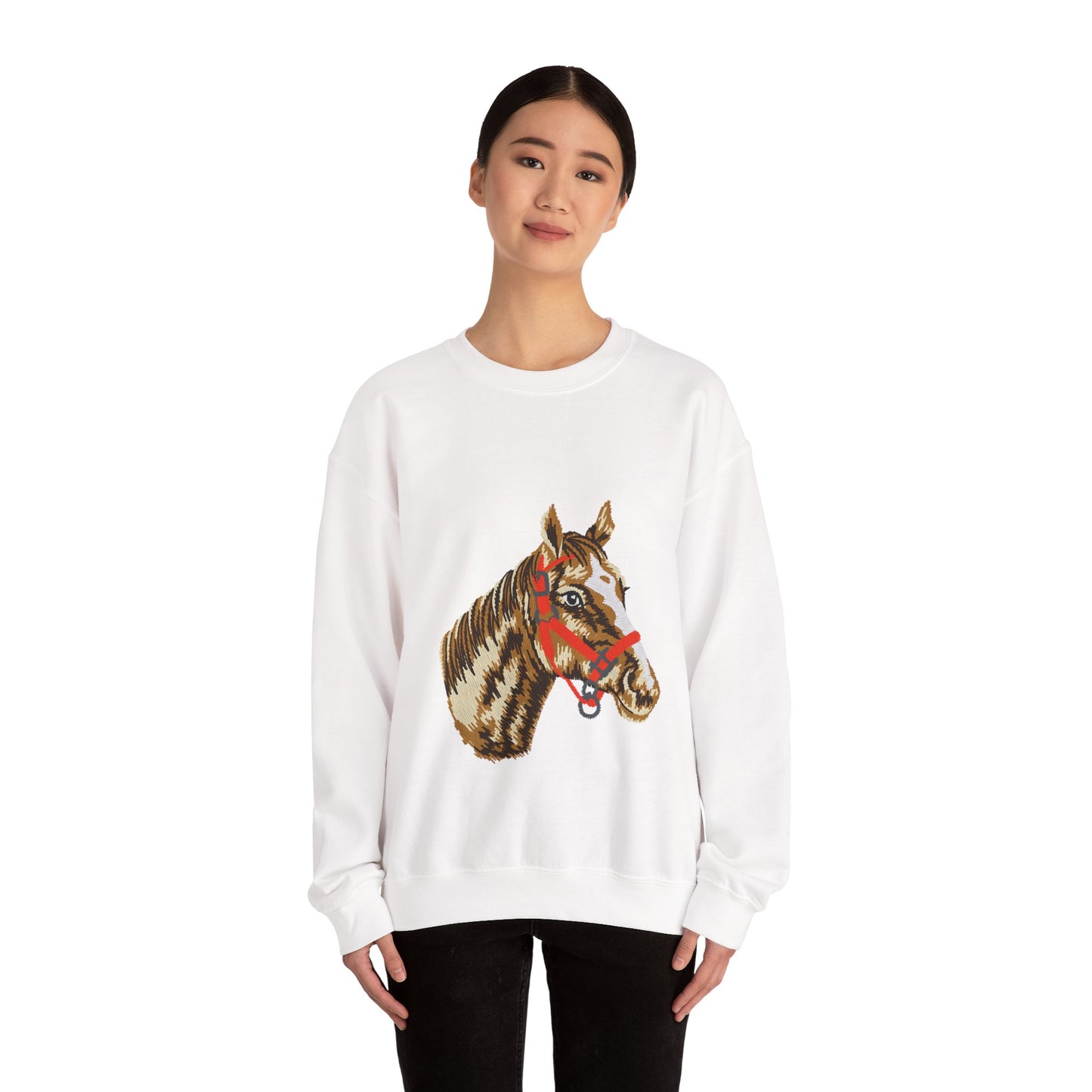 Horse Painting Heavy Blend Sweatshirt, Equestrian Art Apparel, Horse Lover Gift, Hand Painted Horse Design, Equine Sweatshirt