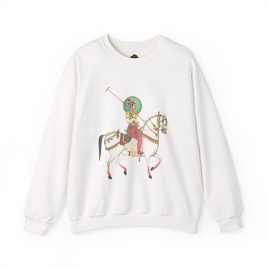 Equestrian Art Crewneck Sweatshirt, Cozy Sweatshirt, Horse Lover Gift, Vintage Style Apparel, Unisex Fashion, Unique Horse Design