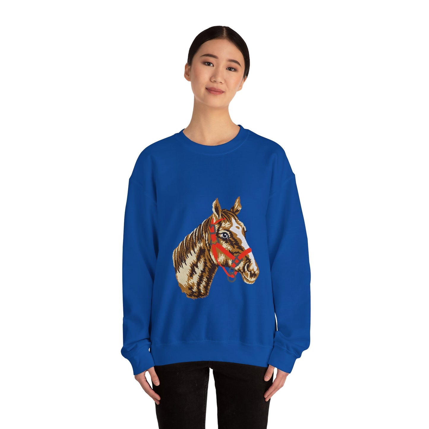 Horse Painting Heavy Blend Sweatshirt, Equestrian Art Apparel, Horse Lover Gift, Hand Painted Horse Design, Equine Sweatshirt