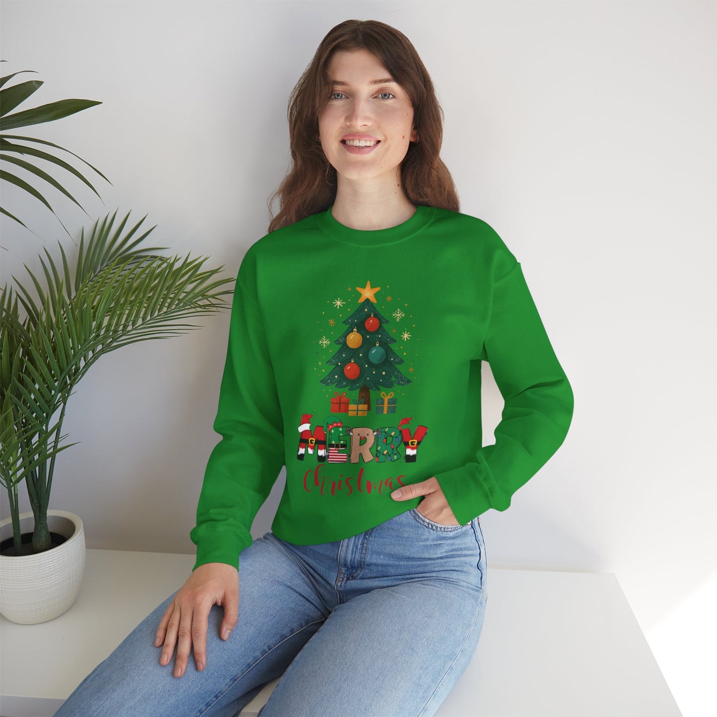 Unisex Christmas Vibes Crewneck Sweatshirt, Christmas outfit Holiday Vibes