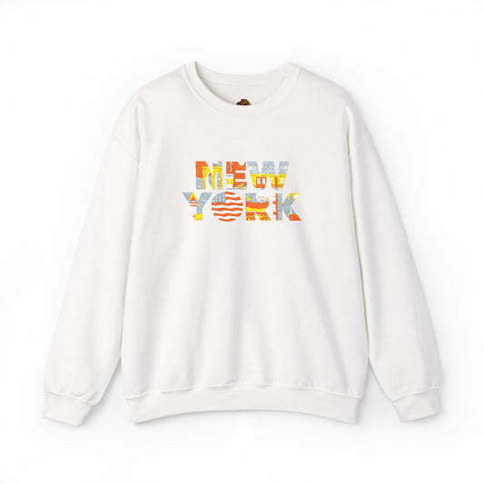 Embroidered NEW YOTRK Colorful Unicorn Sweatshirt, Cozy Crewneck, Perfect for Gifts, Birthday, Casual Wear, Unicorn Lovers, Holiday Apparel