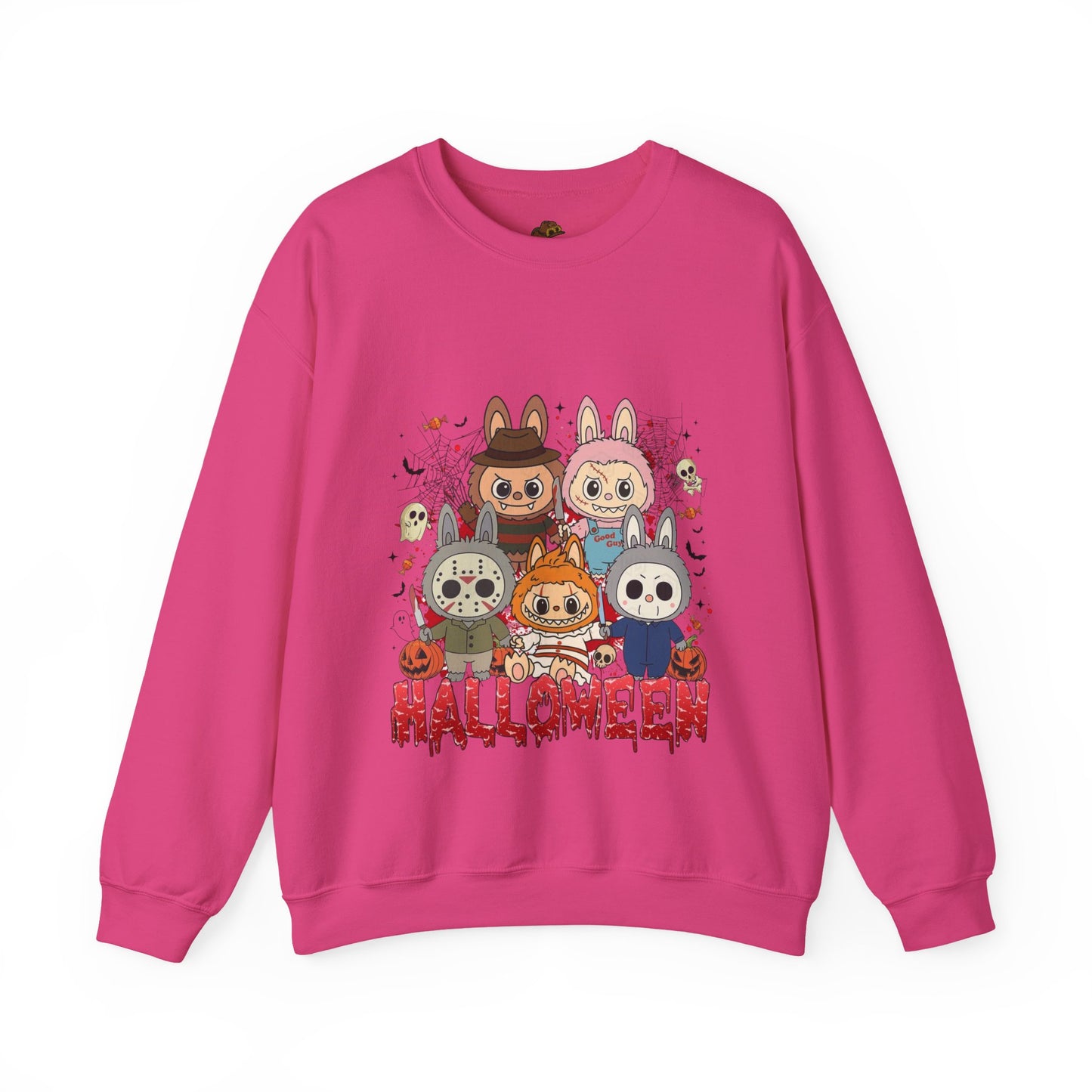 Labubu Halloween Sweatshirt, Cute Monster Costume Pullover, Trick or Treat Jumper, Spooky Cartoon Sweater, Unisex Monster Hoodie