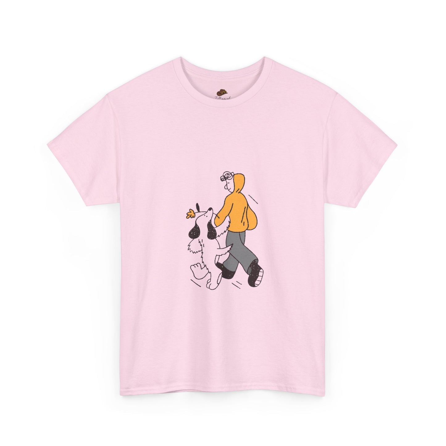 Casual Graphic T-Shirt for Dog Lovers, Cute Pet Walk Tee, Unisex Apparel, Gift for Animal Lovers, Everyday Wear
