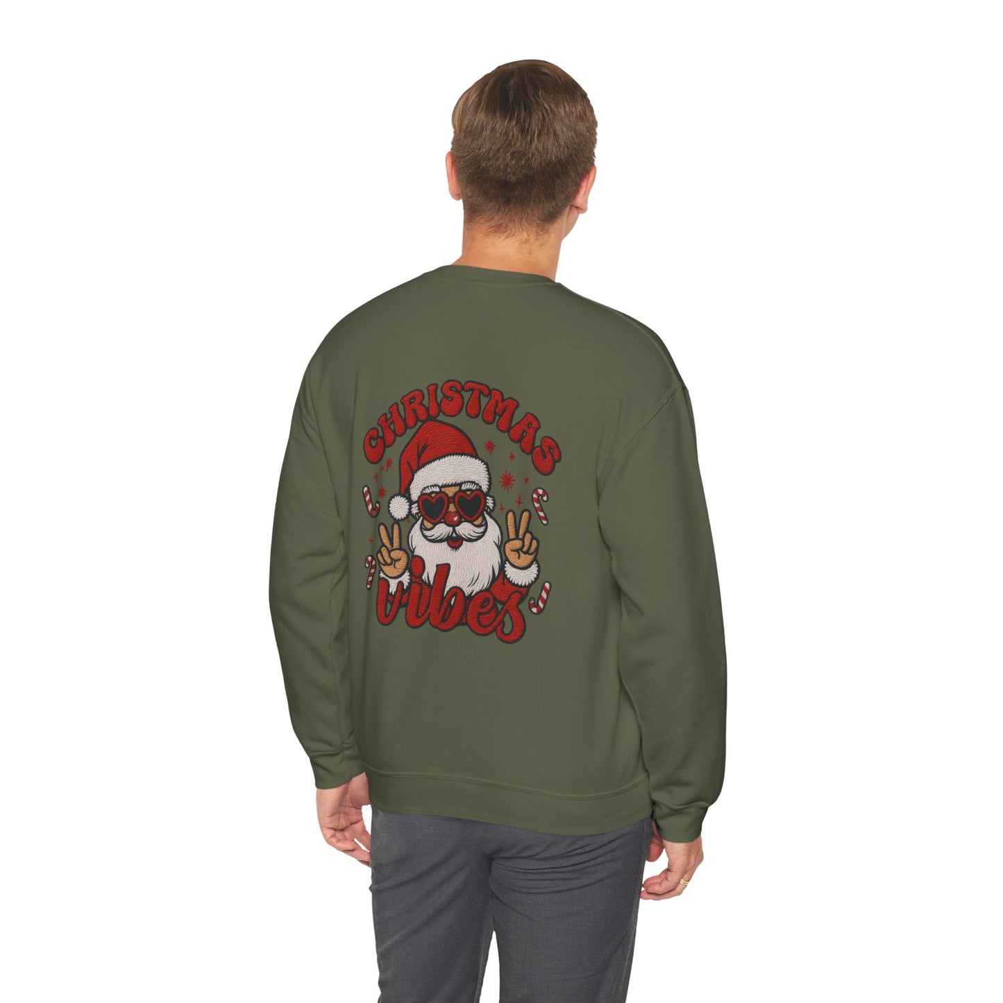 Unisex Christmas Vibes Crewneck Sweatshirt, Christmas outfit Holiday Vibes